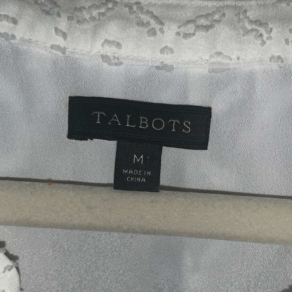 Talbots Classic White Textured Blouse - Picture 2 of 5